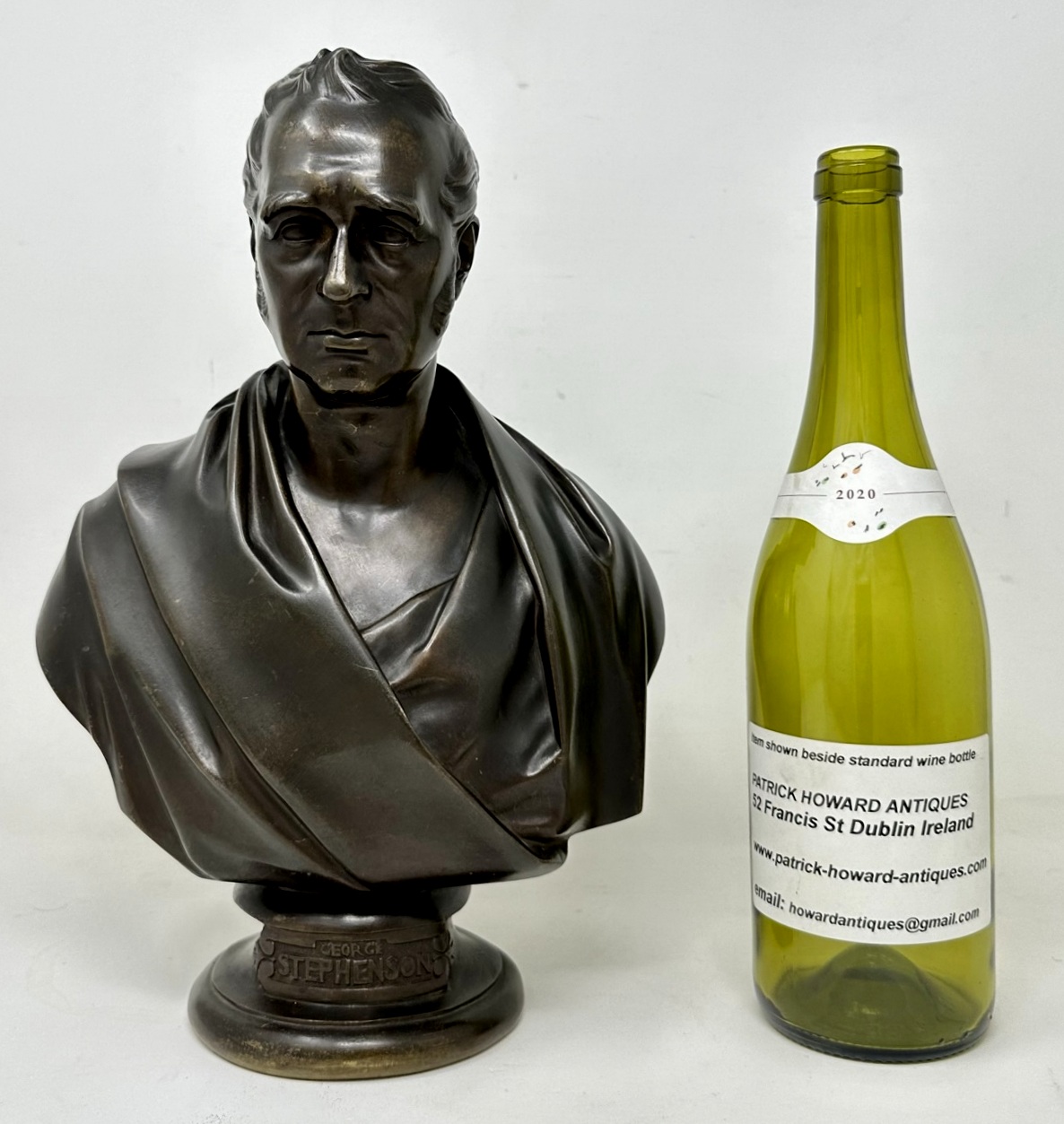 147. Antique Male Bronze Bust George Stephenson Railways Interest Edward William Wyon - Image 10