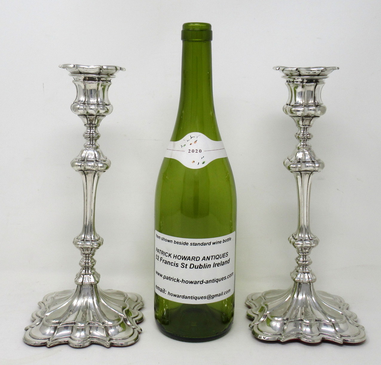 358. Antique Set Four English Sterling Silverplated Candlesticks Elkington Co 1854 - Image 9