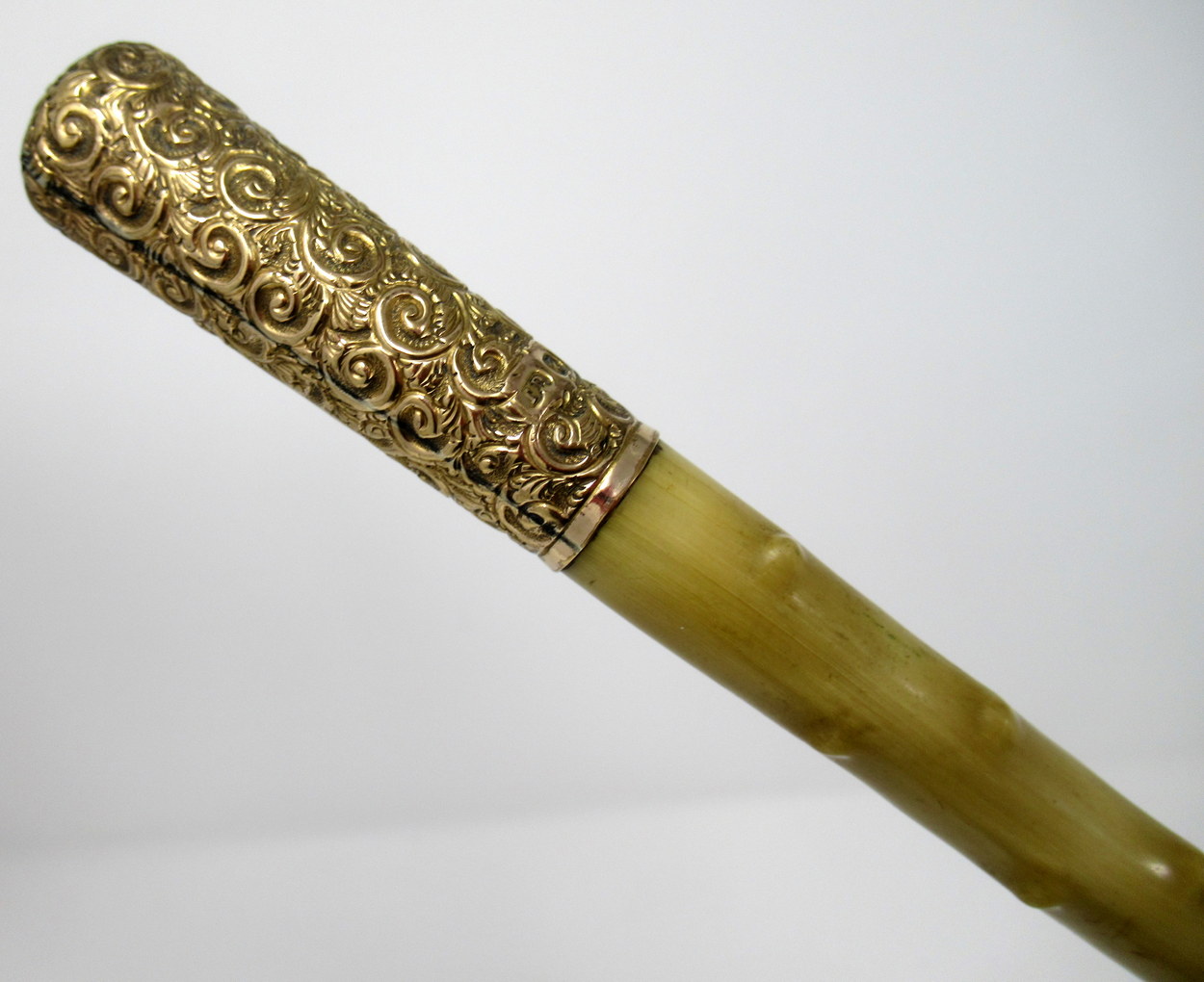 913. Fine Ladies Partridge Ware Swagger Stick Carved Ivory Grip Gold Plated 19thCt - Image 3