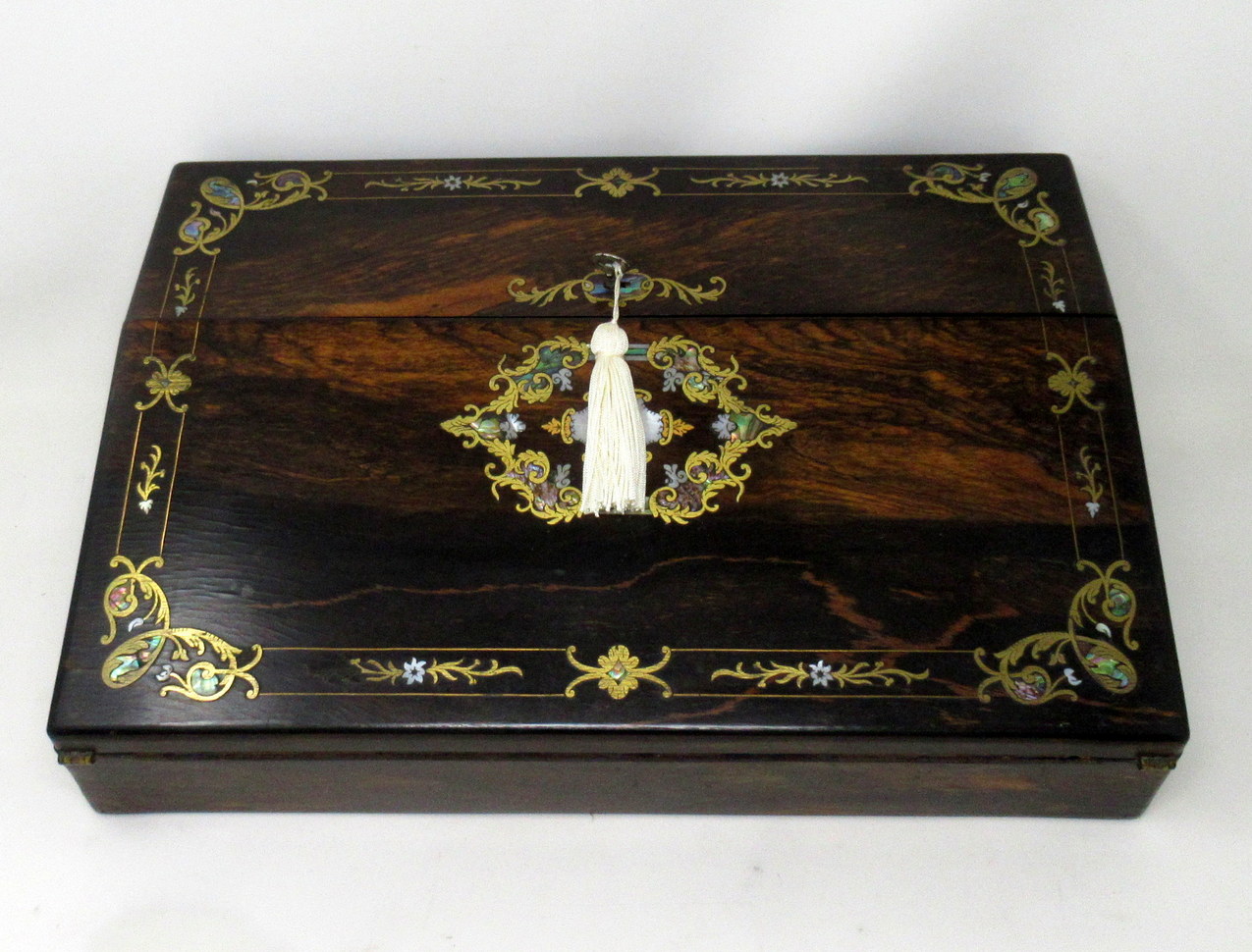 616. Irish Coromandel Mother of Pearl Writing Slope Box by Austins Dublin, circa 1860 - Image 2
