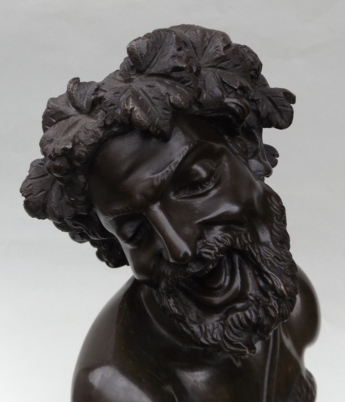 736. Grand Tour Classical Bronze Bacchus by Clodion Sienna Marble early 19Ct - Image 5