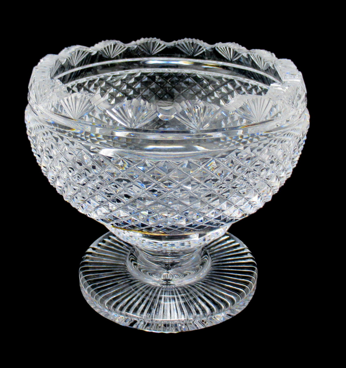 612. Antique Irish Tipperary Waterford Glass Cut Crystal Bowl Georgian Centerpiece - Image 5