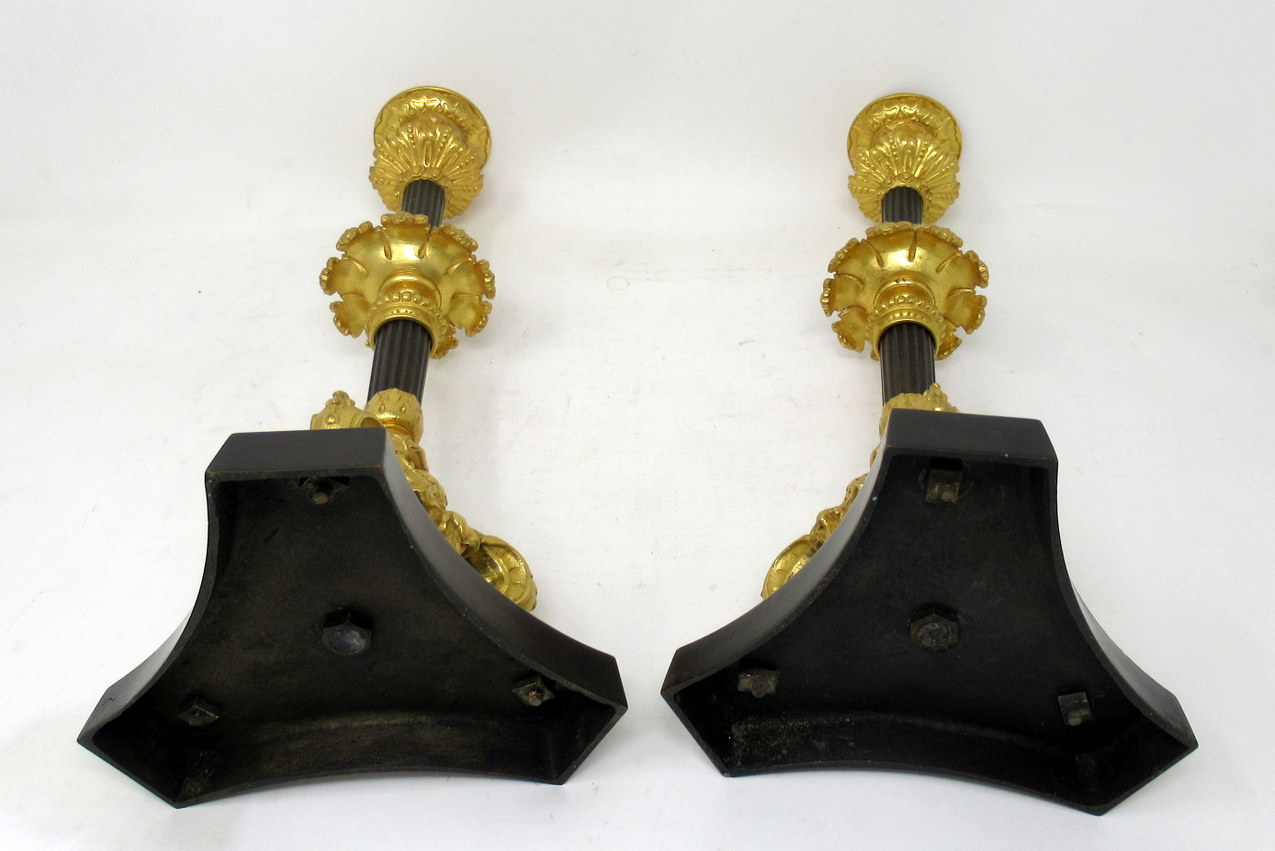 433. Antique Pair French Ormolu Gilt Bronze Dore Twin Arm Candelabra Candlesticks 19C - Image 9