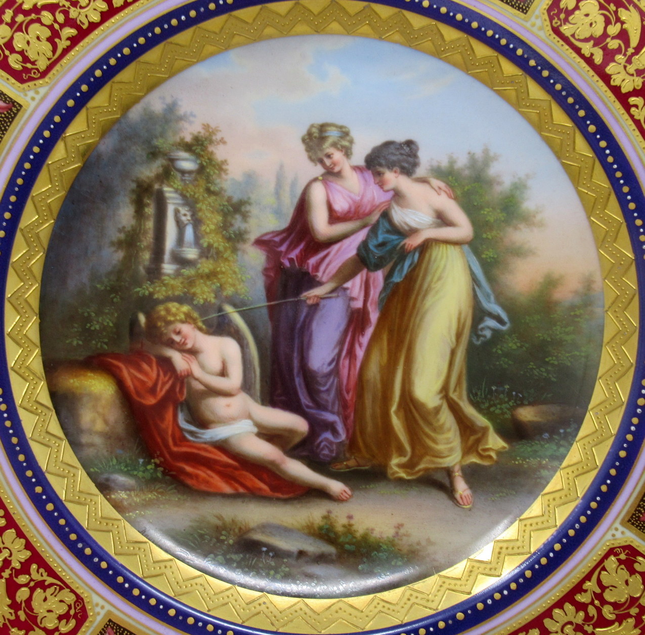 152. Antique Austrian Royal Vienna Mythological Porcelain Hand Painted Cabinet Plate - Image 3