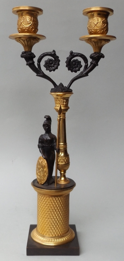 242. Stunning Pair Ormolu Bronze Candelabra Athena and Ares - Image 3