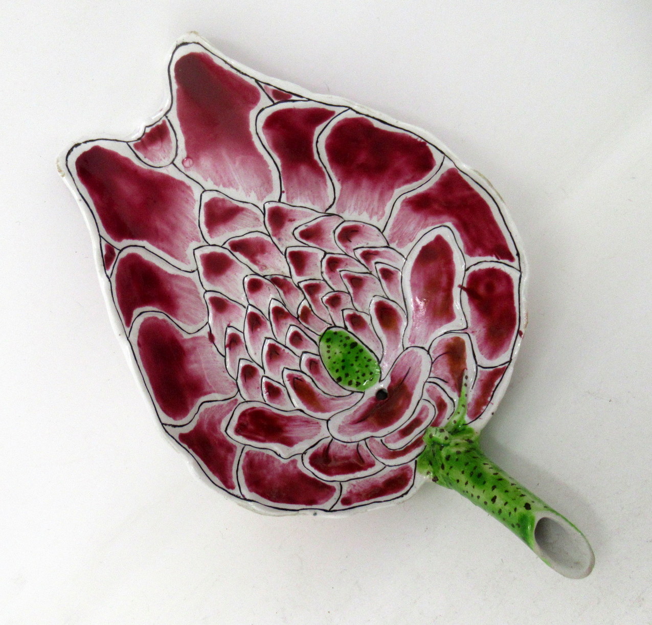 467. Chinese Porcelain Imperial Guangxu Period Famille Rose Lotus Leaf Libation Cup - Image 5