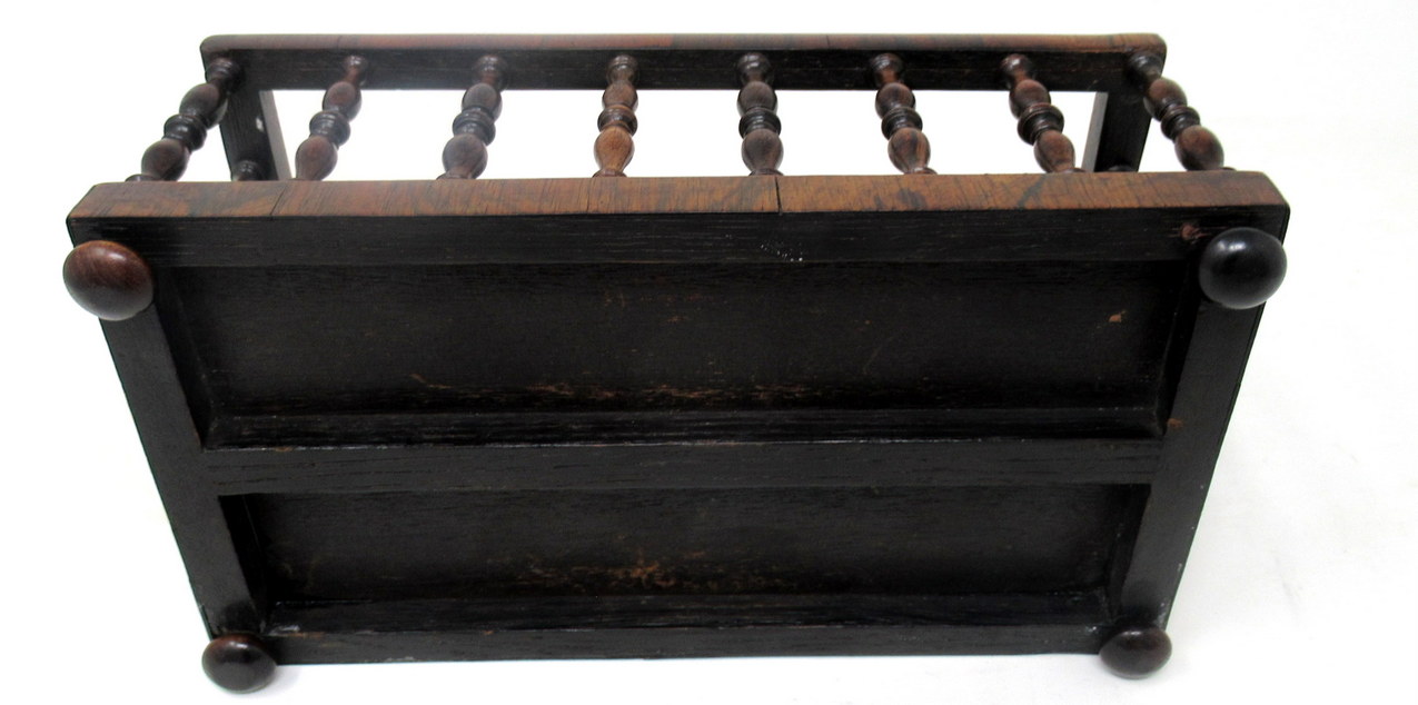 365. Antique Rosewood Desk Letters Holder Stand 19thCt - Image 7