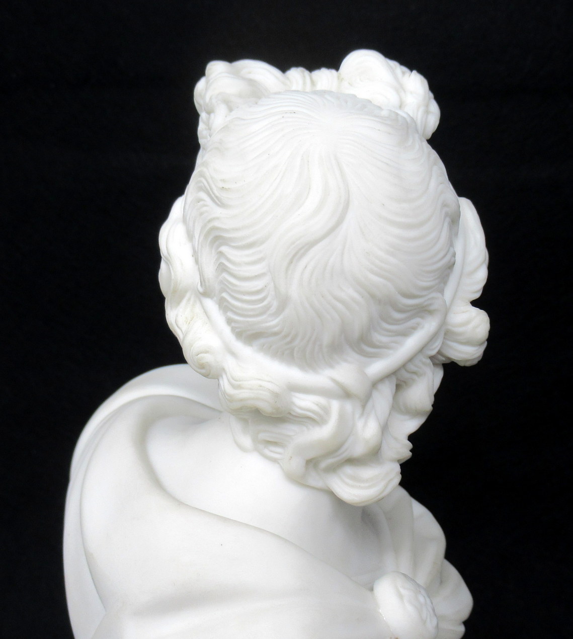 813. Parian Bust of Apollo Belvedere possibly Copeland Green Marble Base 19thCt - Image 6