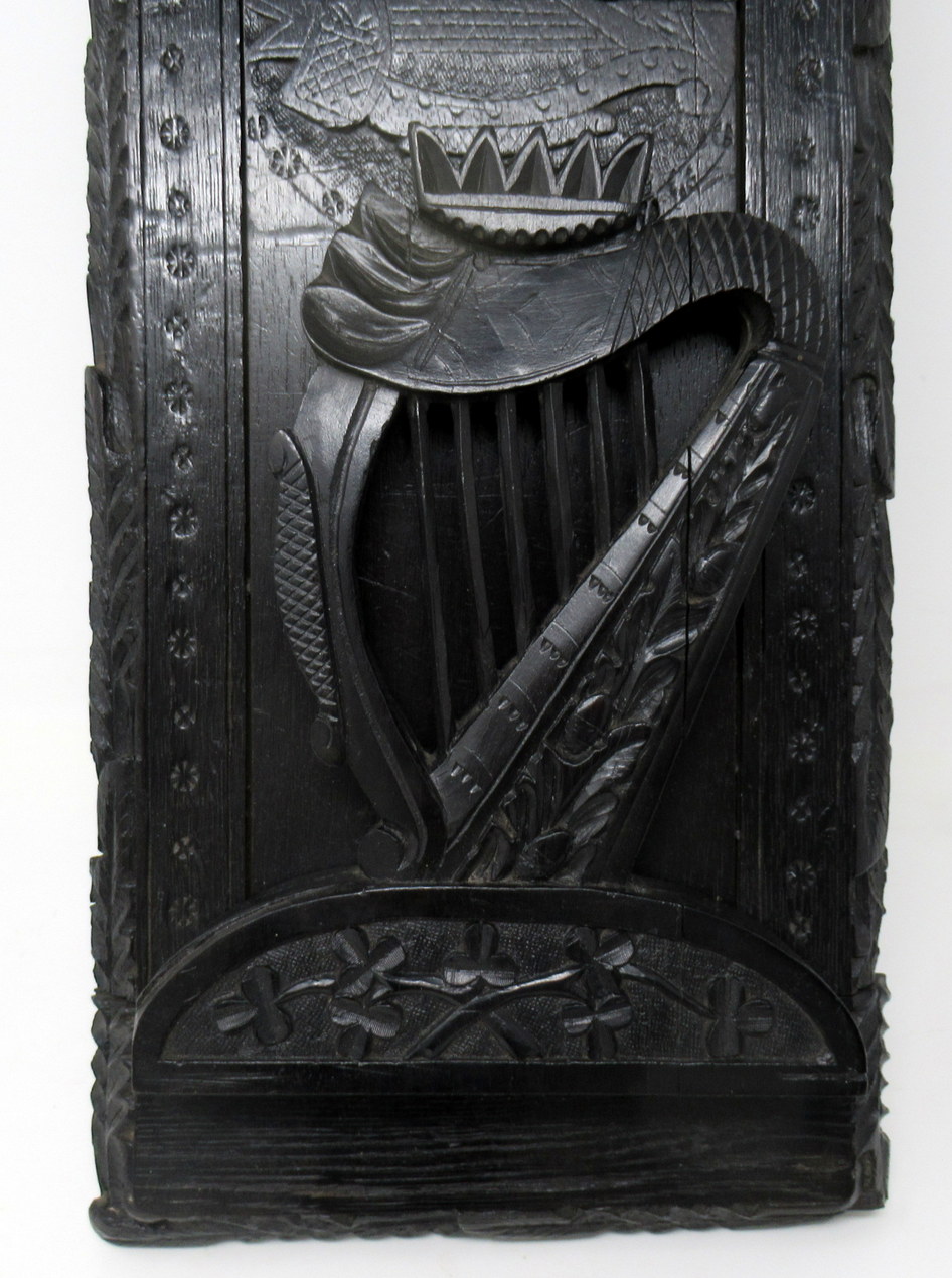 431. Rare Irish Carved Bog Oak Book Slide Attrib. to Cornelius Goggin Dublin Ireland 19Ct - Image 2