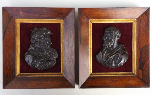 814. Superb Pair of Bronze Portraits Saint Peter and Paul early19Ct