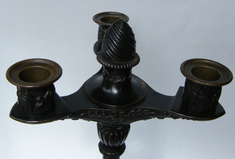 695. Fine Pair French Bronze Candelabra Manner Claude Michel Clodion - Image 8