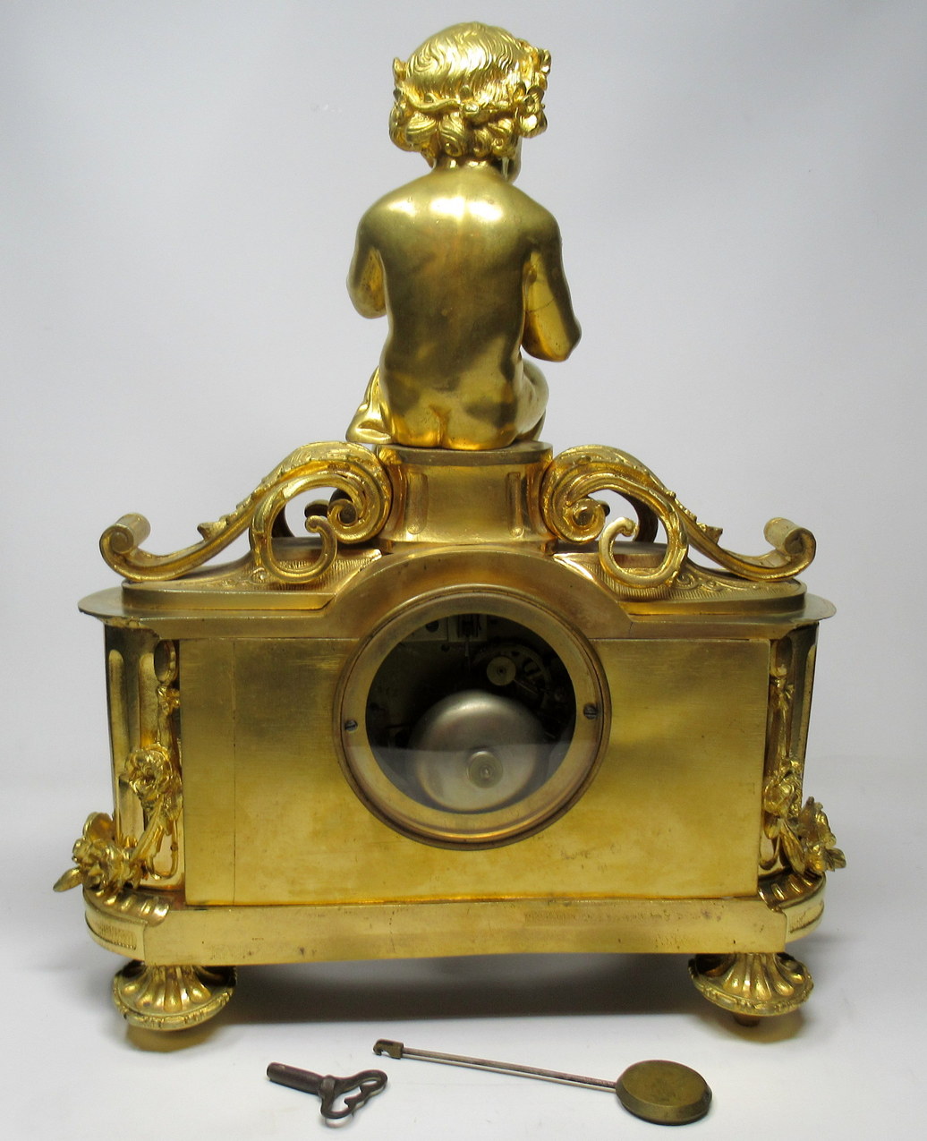 644. French Ormolu Bronze Sevres Porcelain Mantle Clock Vincenti et Cie Paris 19th Century - Image 3