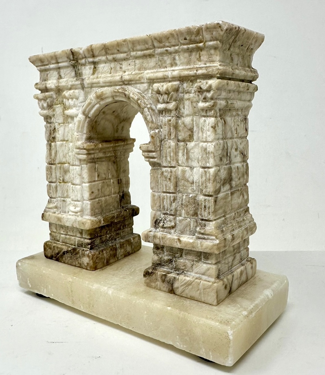 422. Antique Grand Tour French Carved Marble Architectural Model Arc de Triomphe Paris - Image 3