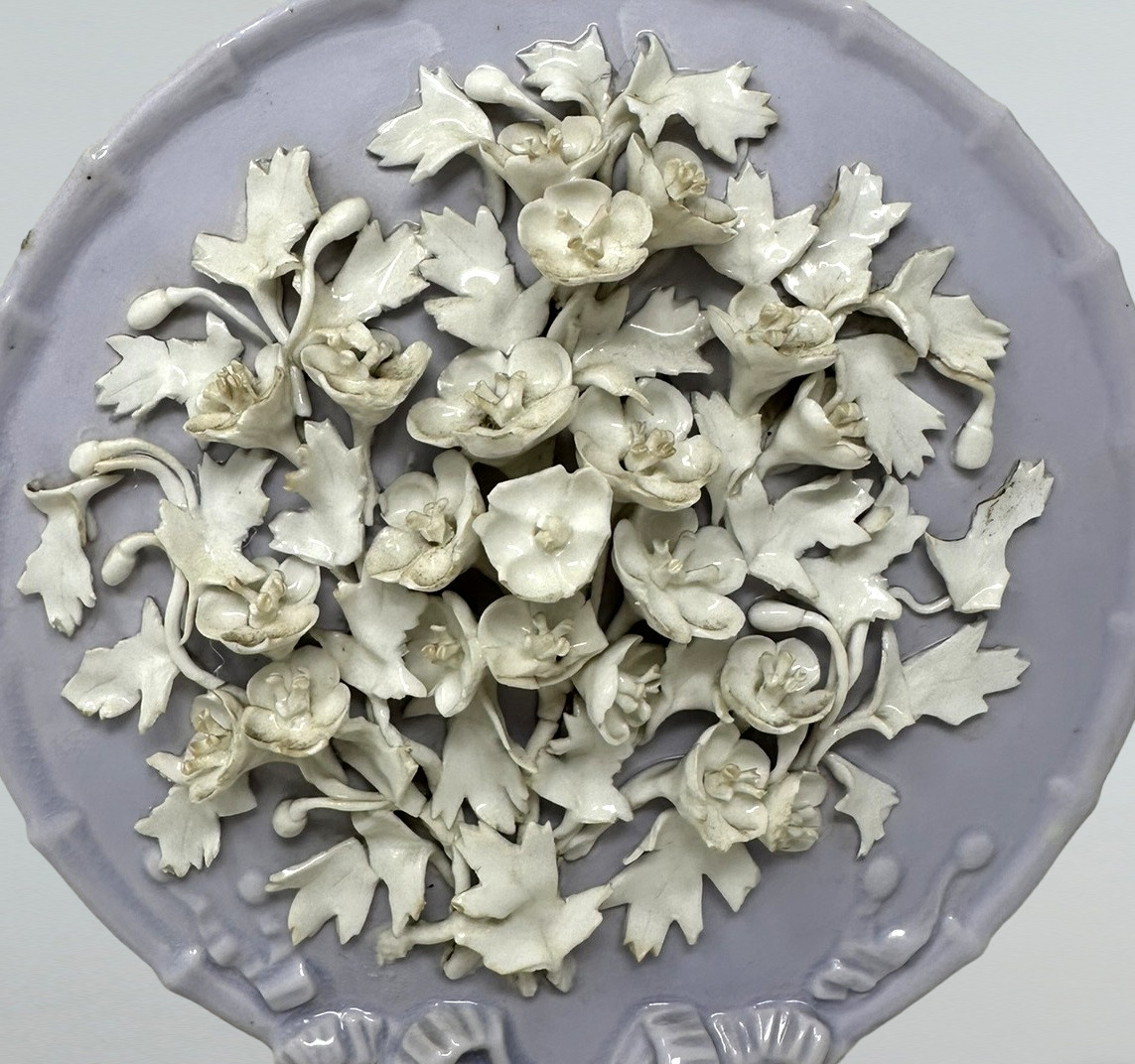 274. Antique Pair French Victorian Porcelain Urns Vases Moon Flasks 19thCt Provenance - Image 4