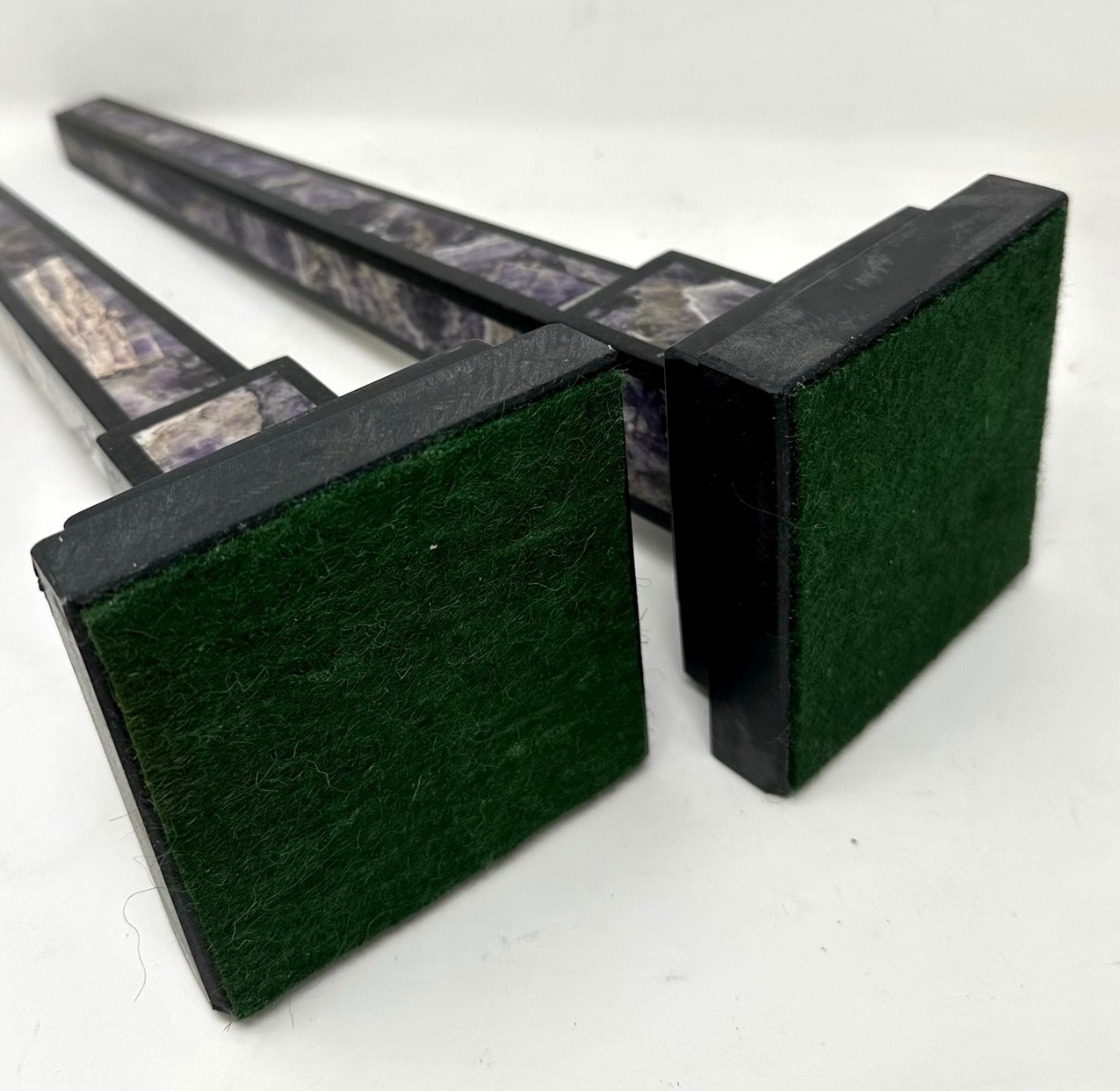 899. Antique Pair Italian Grand Tour Amethyst Blue John Marble Neoclassical Obelisks Columns - Image 10