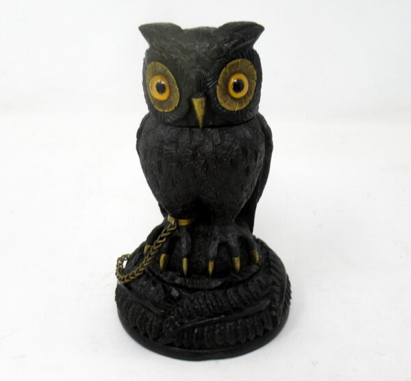 027. Irish Bog Oak Hand Carved Wooden Owl poss. by Cornelius Goggin Dublin Ireland
