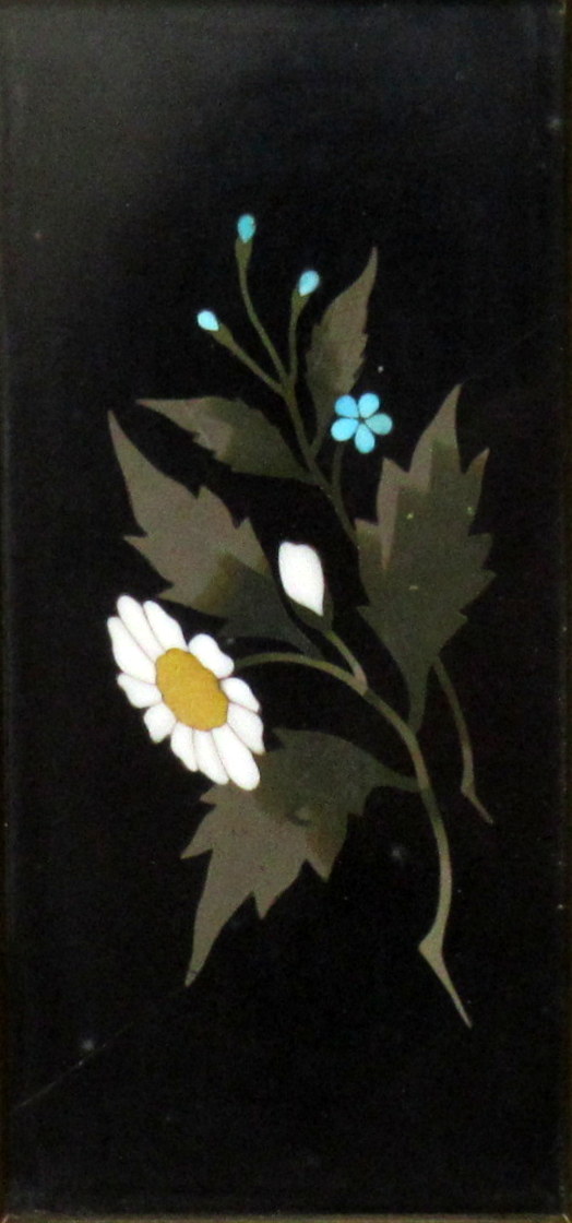 815. Superb Pair Framed Pietra Dura Italian Wall Plaques Still Life Flowers 19thCt - Image 7