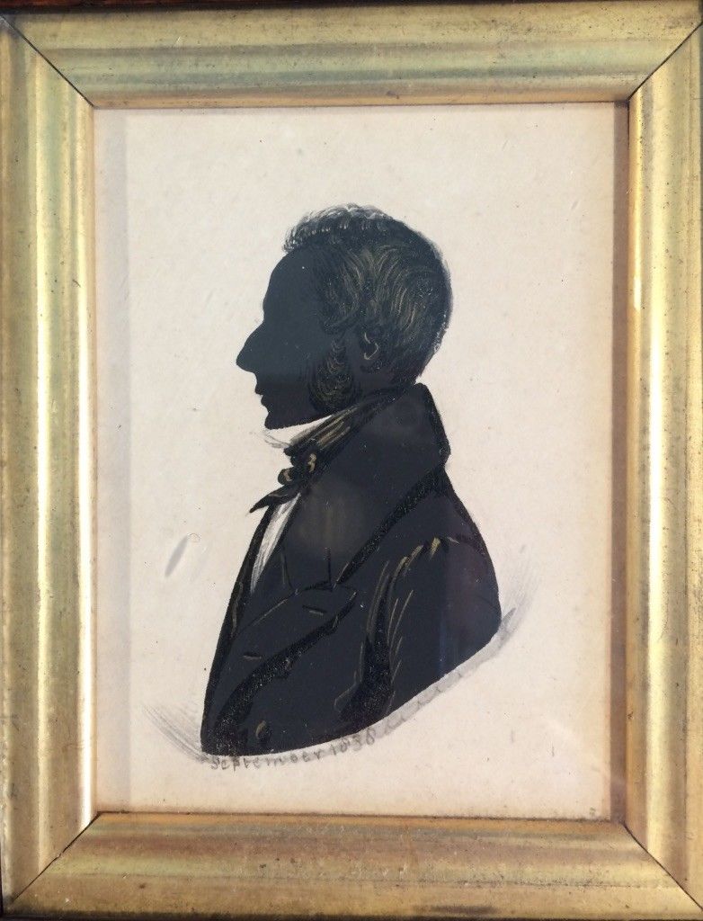 619. Pair Silhouettes Rosewood Frames 1838 Attributed to James Holmes - Image 7