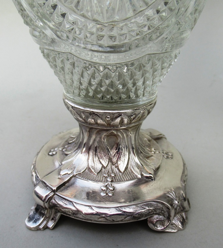 576. Superb Pair French Hand Cut Crystal Twin Handle Vases 19thCt - Image 7