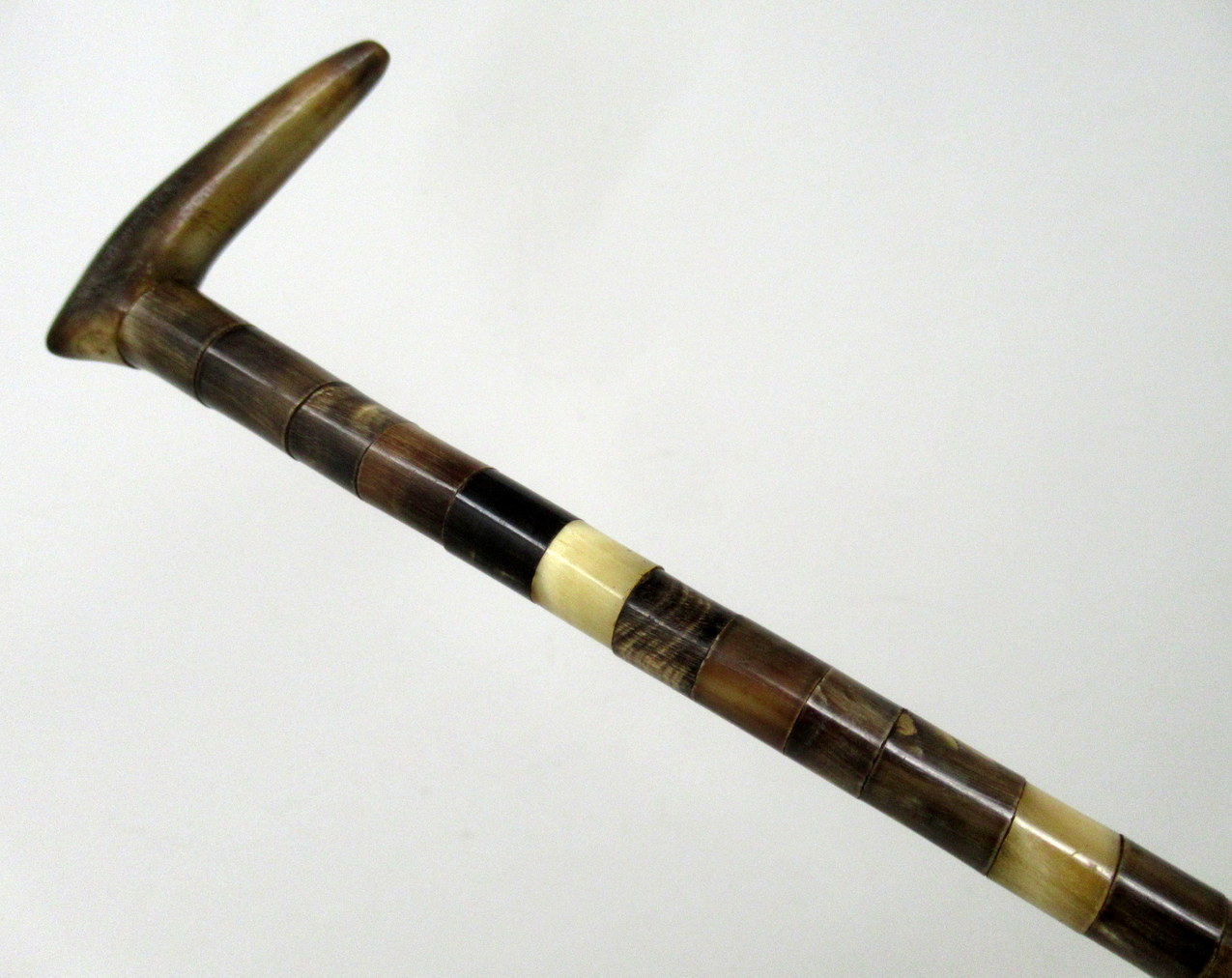 270. Antique Ladies Dress Cane Walking Stick Bovine Horn Crook Handled 19th Century - Image 5