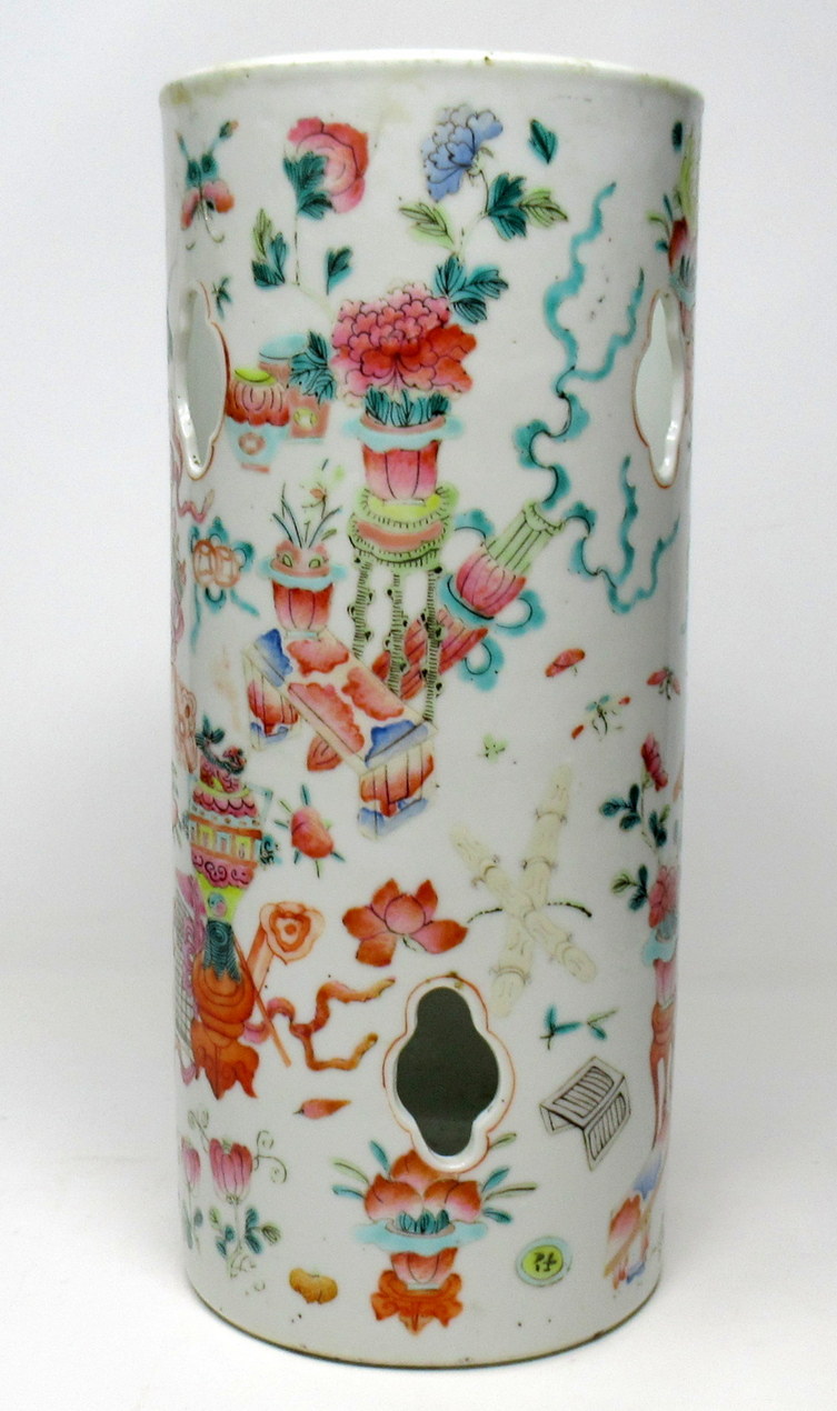 748. Fine Chinese Export Famille Rose Porcelain Hat Stand Signed 19thCt - Image 3