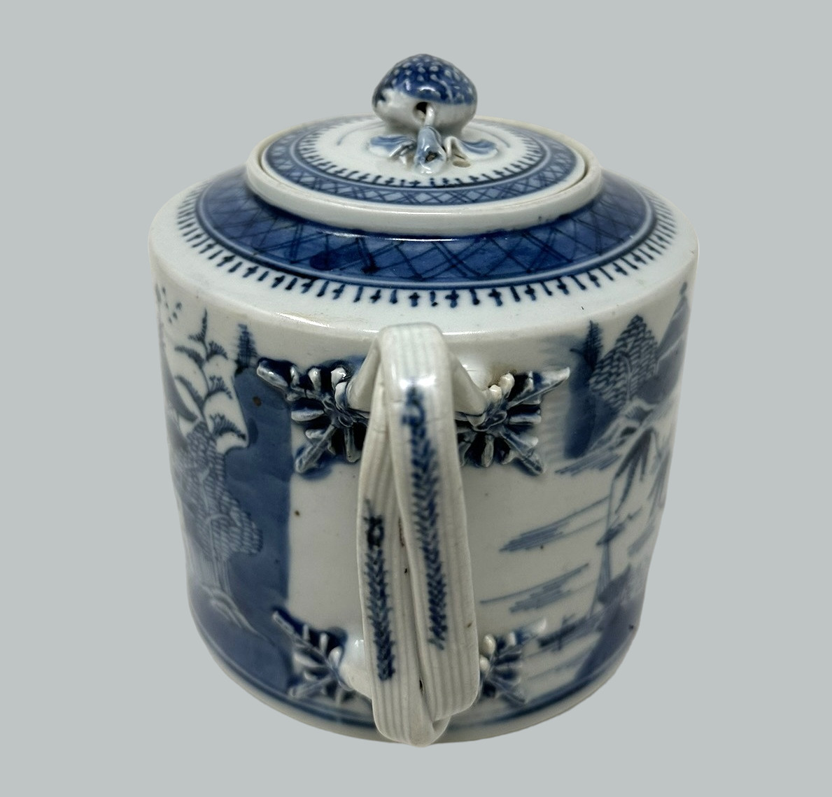 641. Antique Chinese Blue White Qing Dynasty Blue and White Teapot Important Provenance - Image 4