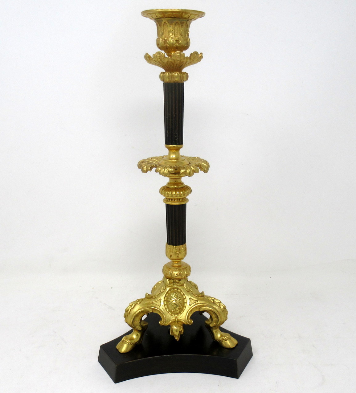 433. Antique Pair French Ormolu Gilt Bronze Dore Twin Arm Candelabra Candlesticks 19C - Image 5