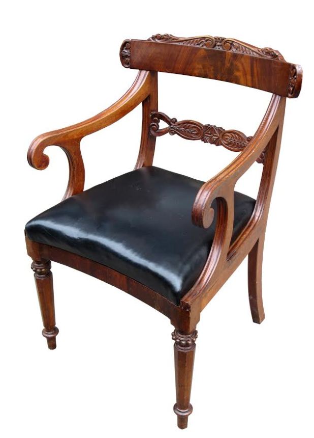 161. Pair of George IV Flame Mahogany Carvers early 19Ct - Image 2