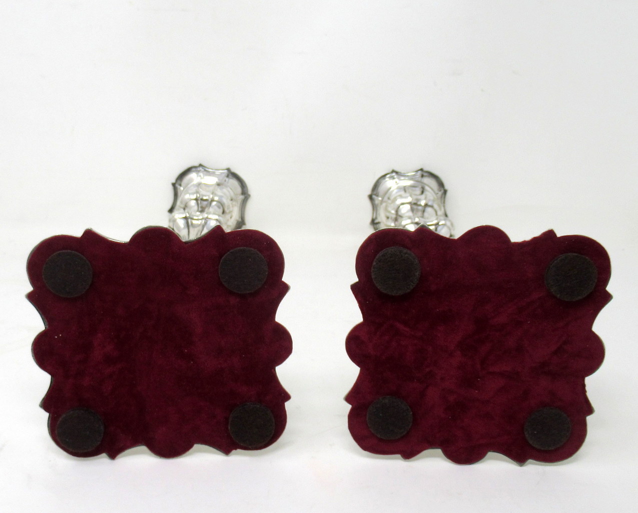 358. Antique Set Four English Sterling Silverplated Candlesticks Elkington Co 1854 - Image 8