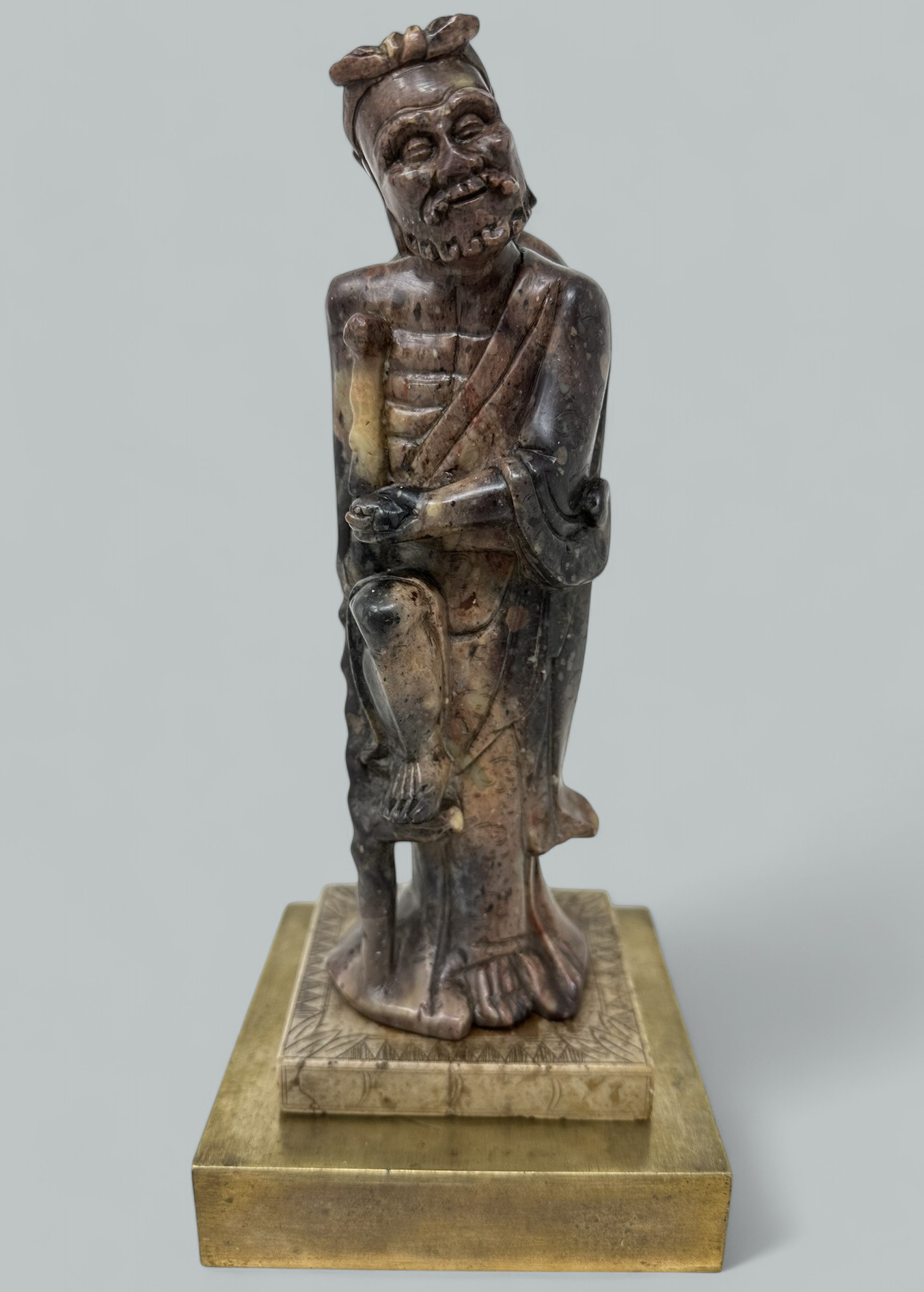 401. Antique Japanese or Chinese Carved Soapstone Gentleman Figure Meiji Period