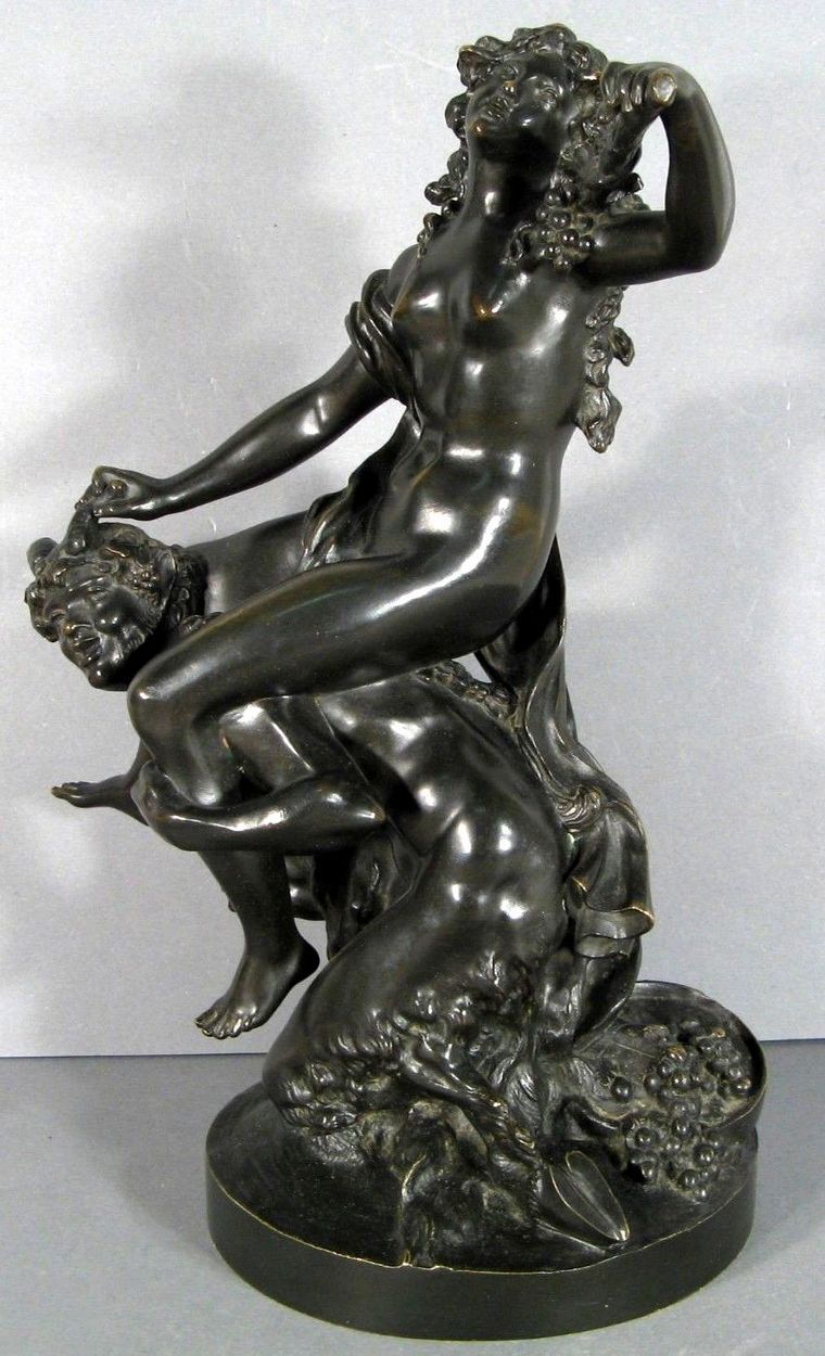 656. Superb French Figural Bronze a Satyr and Nymph” Jules Graux Paris 19thCt - Image 5