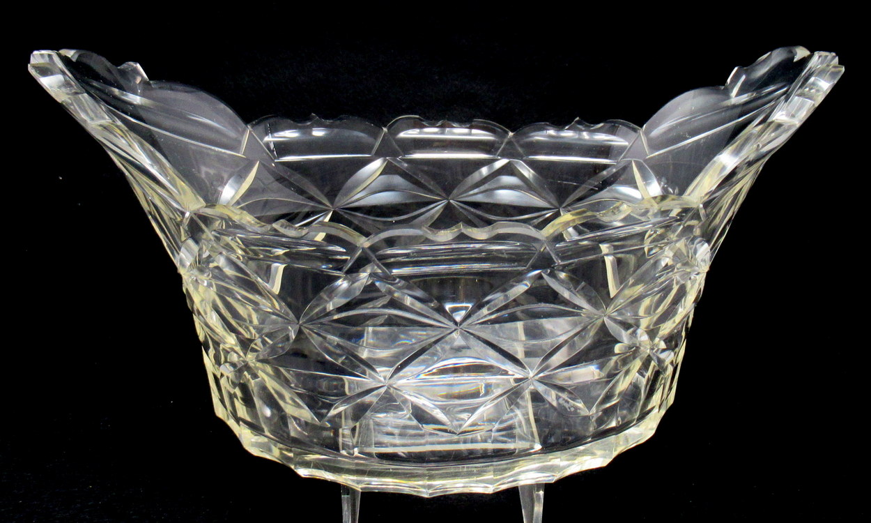 897. Rare Irish Hand Cut Crystal Fruit Bowl With Undertray Waterford or Belfast 1800 - Image 7