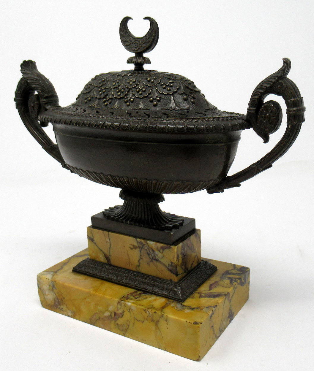 715. Superb French Bronze Sienna Marble Grand Tour Urn Potpourri early 19thCt - Image 3