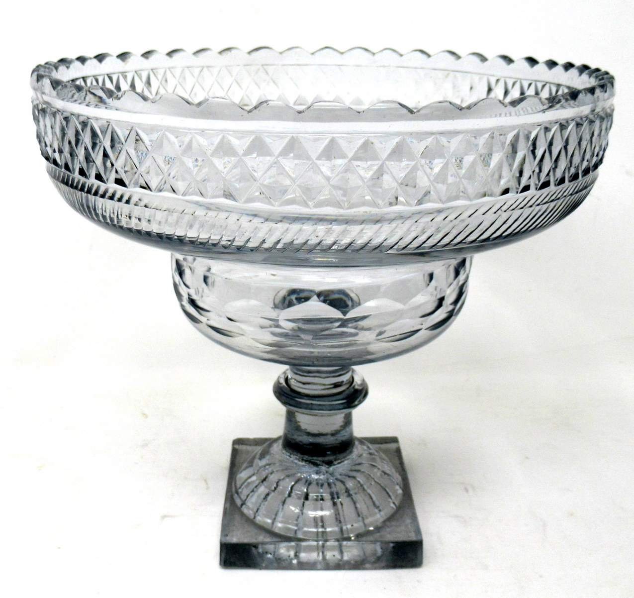 Antique Irish Tipperary Waterford Glass Cut Crystal Georgian Centerpiece Bowl 18Ct - Image 2