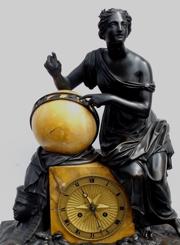 825. Superb Grand Tour Sienna Marble Clock 19Ct - Image 3