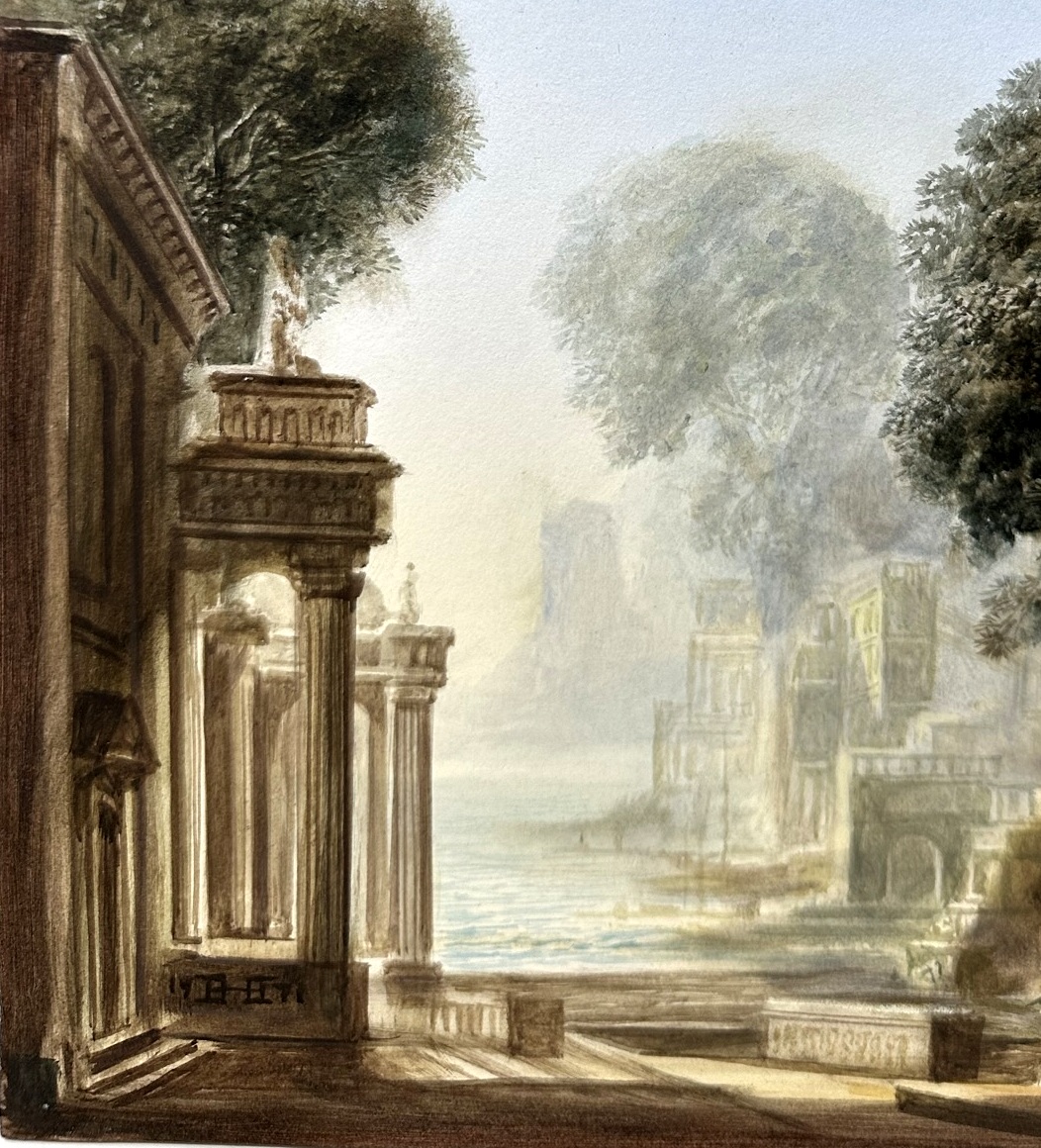 843. Antique Continental Italianate Framed Watercolour on Board possibly Venice Italy - Image 3