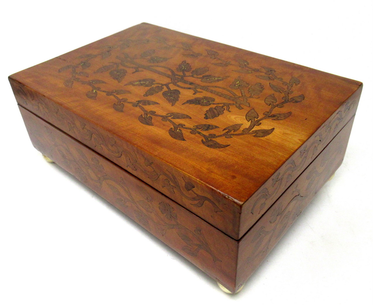 612. Antique Gentleman's Satinwood Mahogany Marquetry Jewellery Casket Table Box 19ct - Image 7