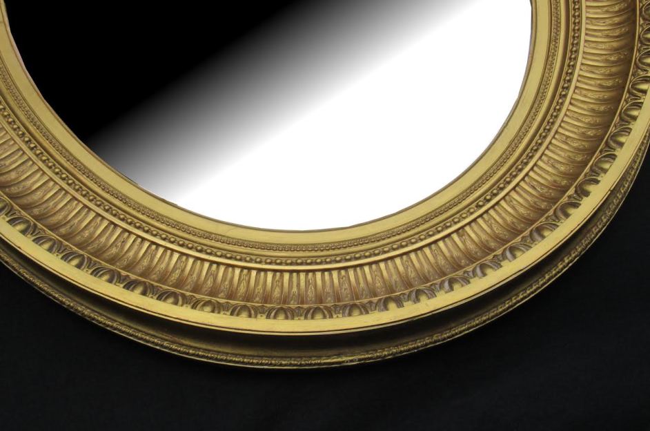 331. Fine Pair Oval Giltwood Regency Style Wall Mirrors - Image 3