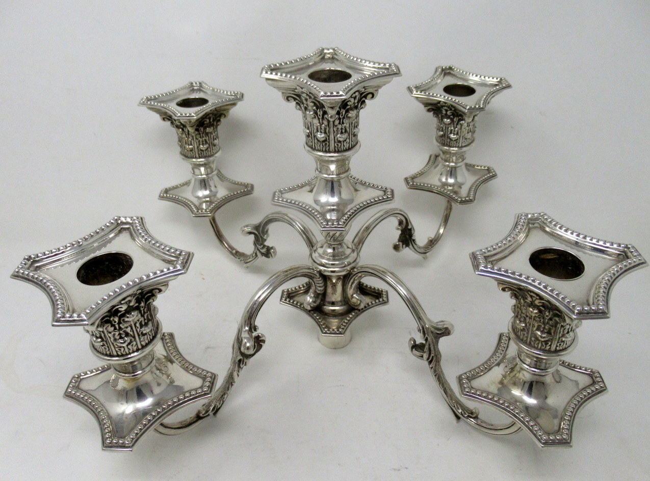 269. Antique English Sterling Silver Candlestick Candelabra Edwardian Barker Brothers - Image 10