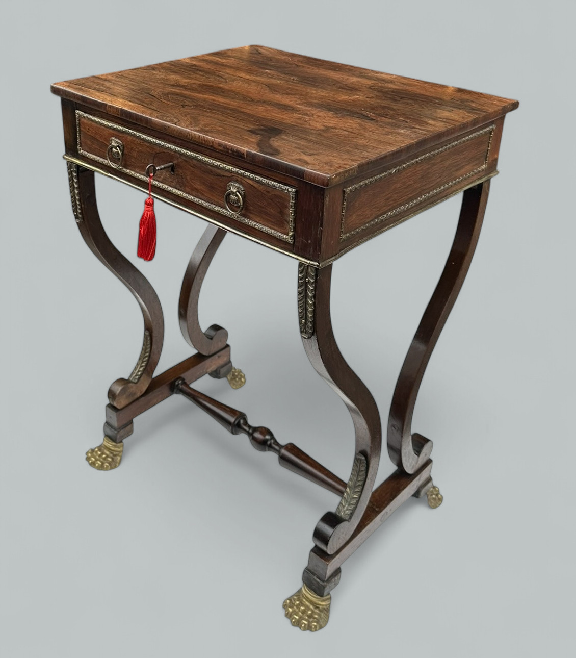 094. Antique English Regency Rosewood Occasional Side or Work Table Circa 1815