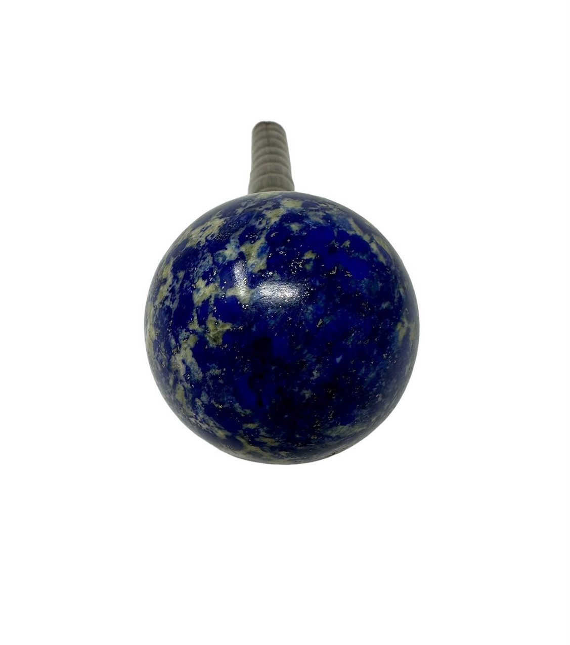 168. Antique Lapis Lazuli Blue John Amethyst Lady's Walking Stick Wooden Parts - Image 5