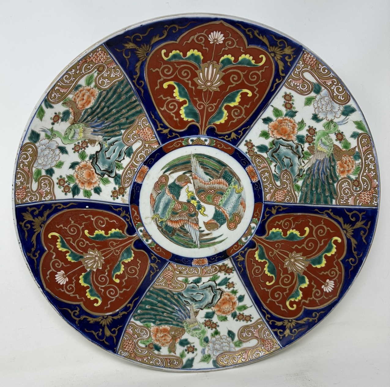 861. Antique Japanese Imari Porcelain Bowl Centerpiece Fukazawa Koransha Meiji Period