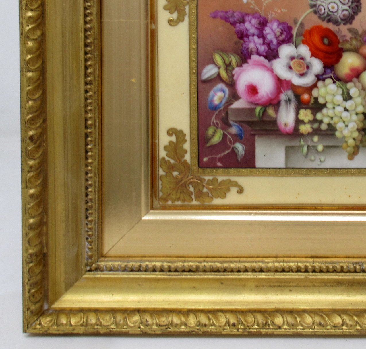 751. Antique Porcelain Plaque Still Life Fruit Flowers Thomas Steele Derby Minton - Image 4