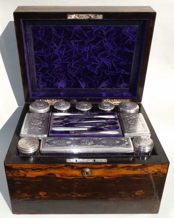 192. Rare Irish Coromandel Vanity Box Austins Dublin 19thCt