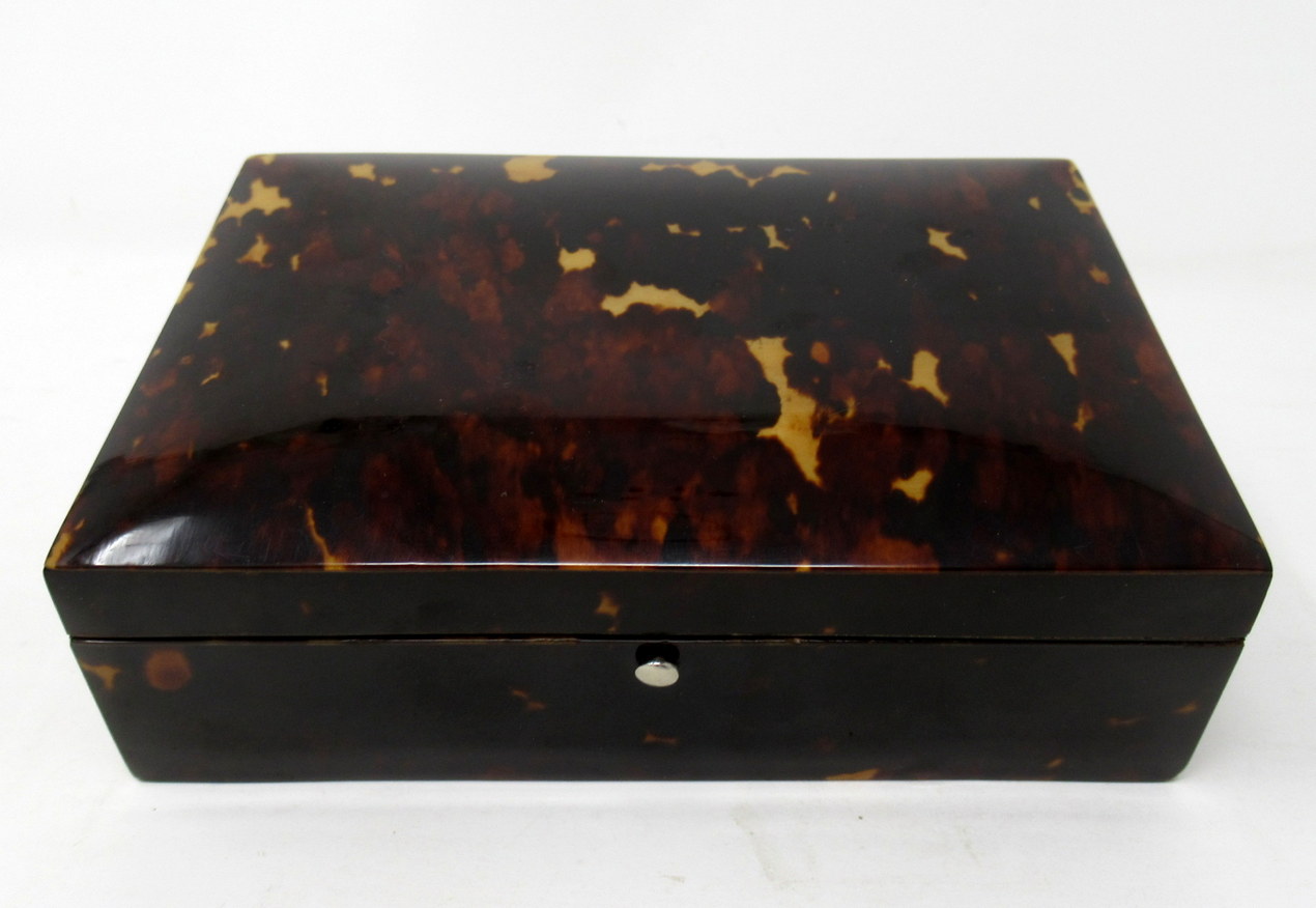 297. Fine Well Figured Tortoiseshell Ladies Jewellery Casket late 19thCt - Image 2