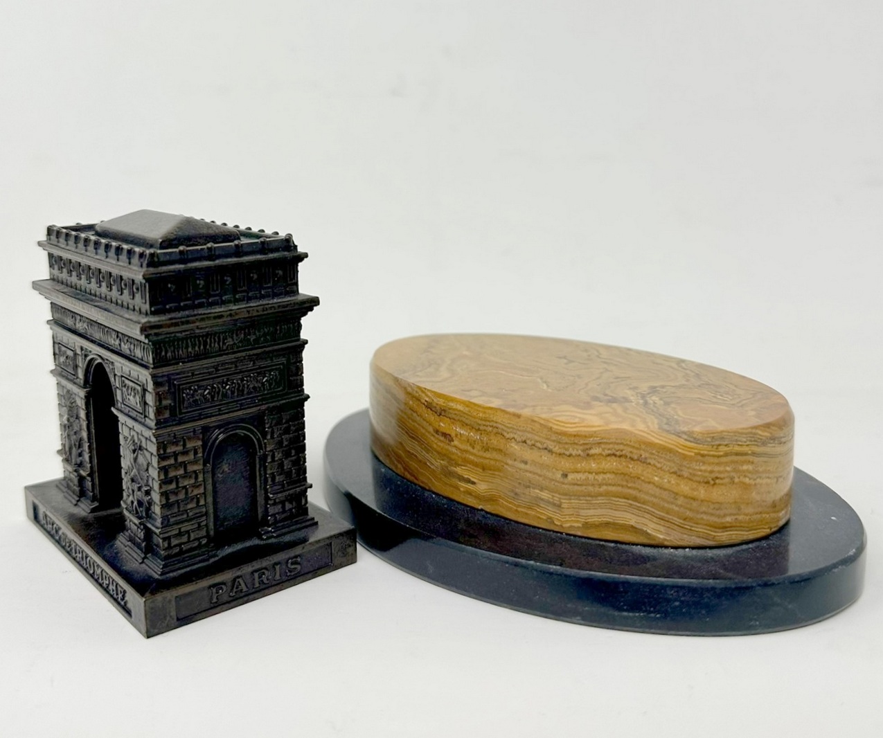 172. Grand Tour French Bronze Arc de Triomphe Egyptian Figure Sundial Sienna Marble - Image 10