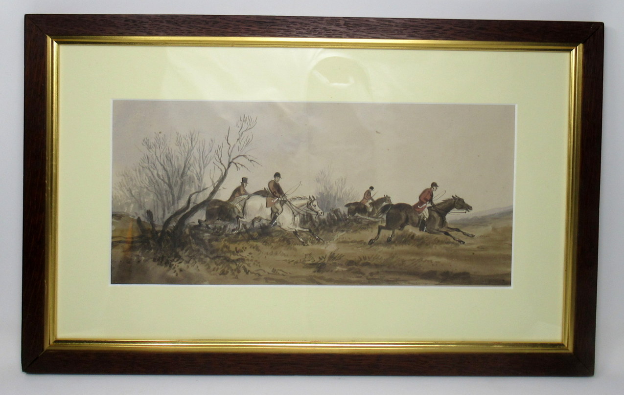 321. Attributed to Edith Anna OEnone Set Three Irish Fox Hunting Watercolours 19th Century - Image 5