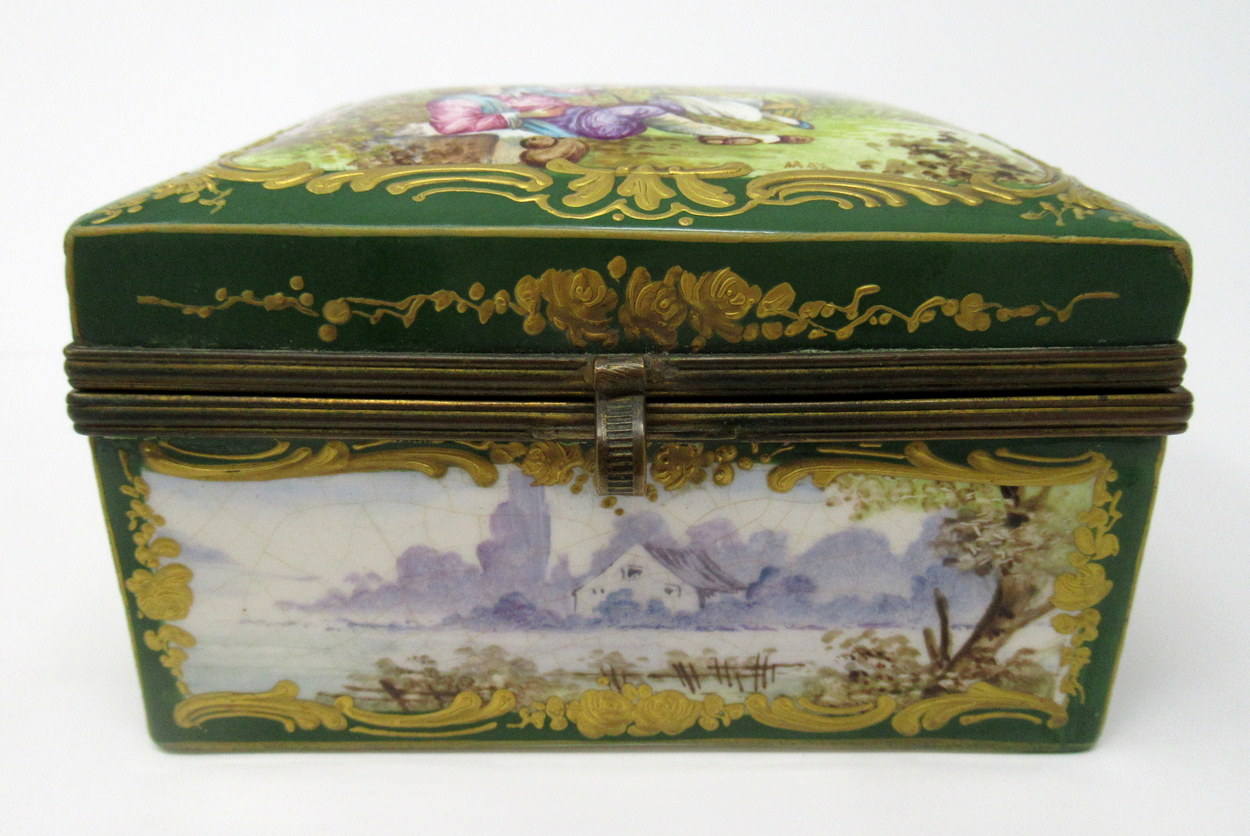 700. French Sevres Porcelain Casket Ormolu Mounts 19th Ct - Image 3