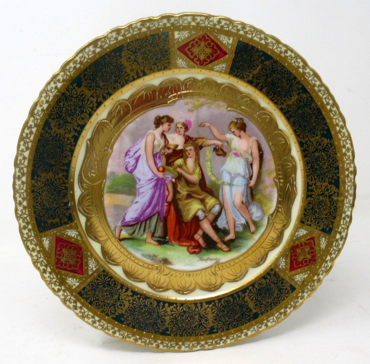 075. Set Austrian Royal Vienna Mythological Themed Angelica Kauffman Cabinet Plates - Image 12