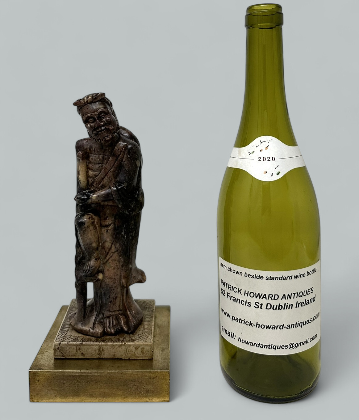 401. Antique Japanese or Chinese Carved Soapstone Gentleman Figure Meiji Period - Image 9